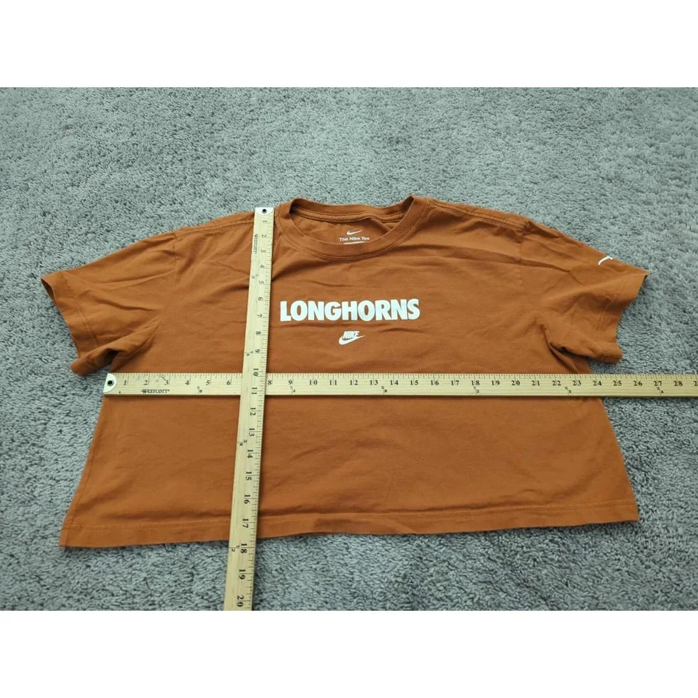 Texas Longhorns T Shirt Womens Large Loose Fit Cropped NCAA The‎ Nike Tee Orange